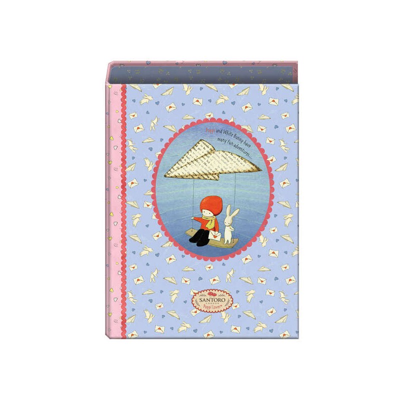 Dohe Santoro Poppi Loves Messenger Raccoglitore a 4 anelli formato Folio - Copertina in cartoncino foderato - Anelli nic