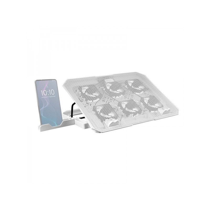 Mars Gaming MNBC23 Base di raffreddamento - 6 ventole a LED blu - Supporto regolabile - Telaio robusto - Supporto per sm