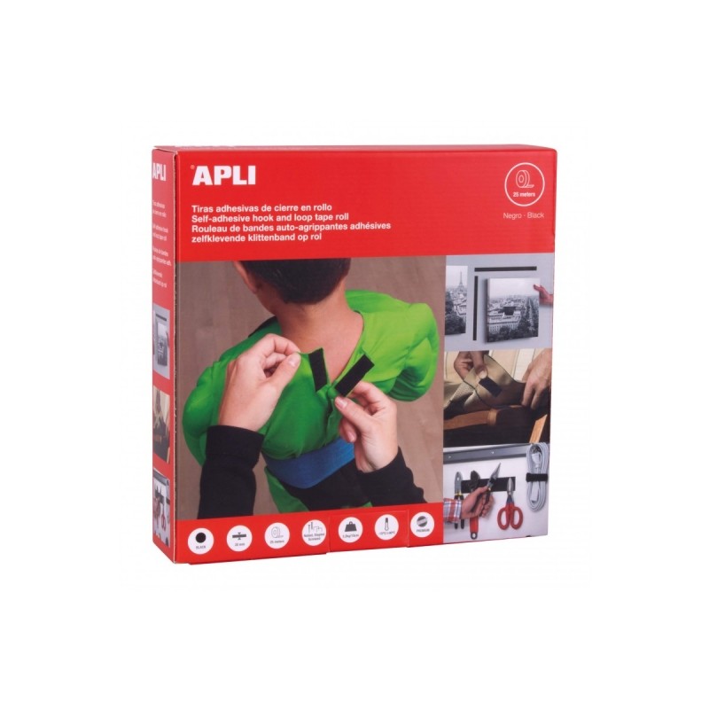 Dispenser di nastro adesivo Apli con gancio e anello - Rilegatura sicura - Riutilizzabile - Resistente fino a 10 kg - Ad