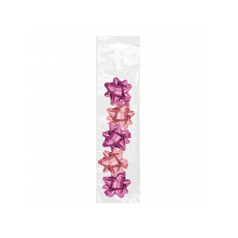 Dohe Chic Confezione da 5 fiocchi a forma di stella - Misura 5.6 cm - Colore rosa
