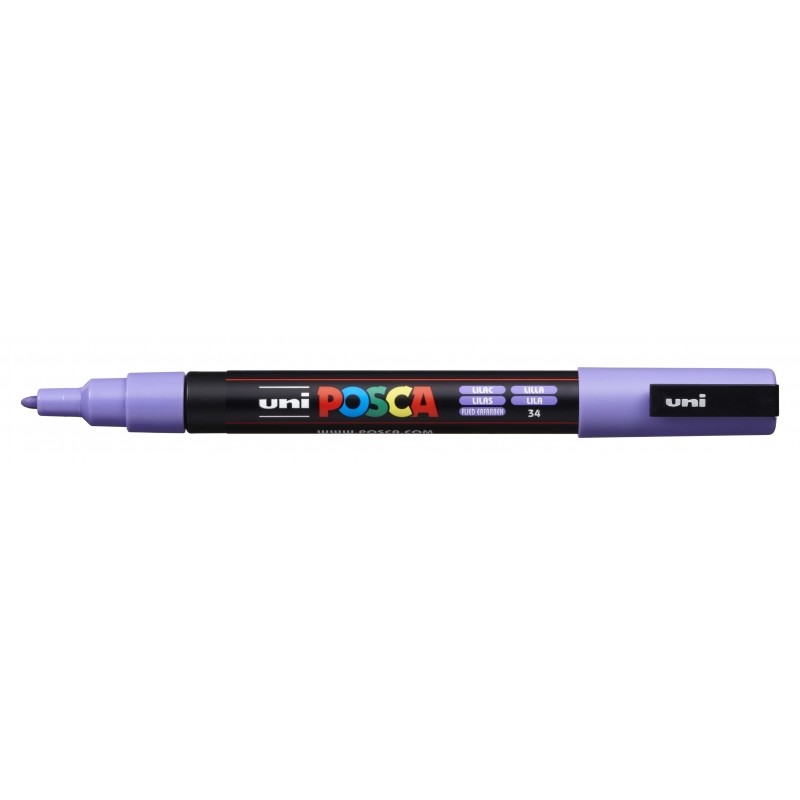 Posca PC-3M Pennarello - Punta conica in poliestere 0.9-1.3 mm - Inchiostro a base d'acqua - Resistente alla luce - Colo