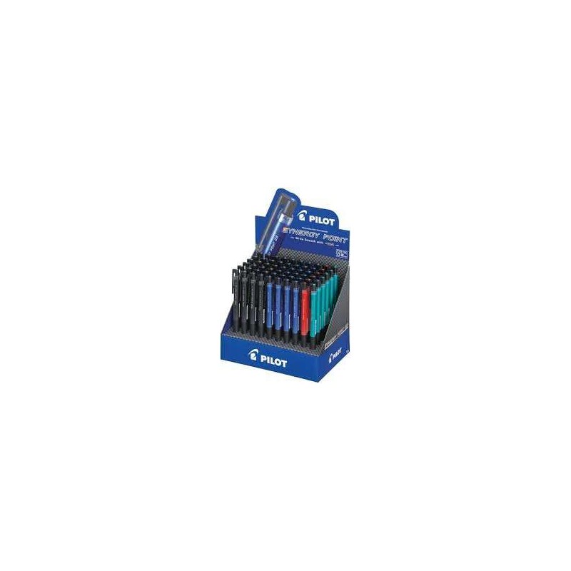 Pilot Synergy Point Display di 60 penne a gel retraibili - Punta fine 0.5 mm - Tratto 0.25 mm - Ricaricabili - Colori as