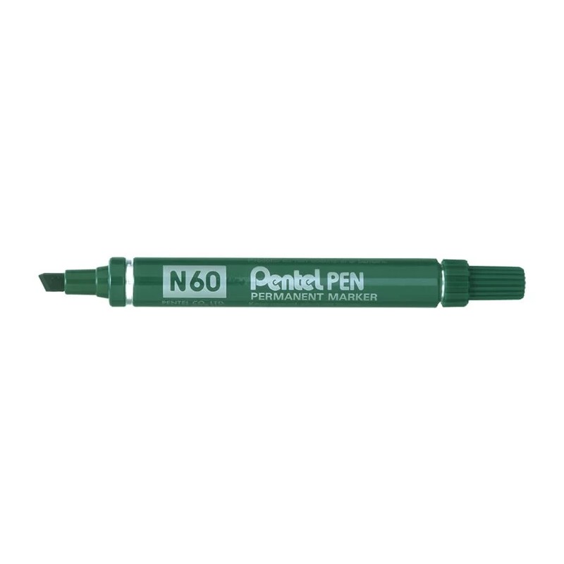 Marcatore permanente Pentel Pen N60 - Punta smussata resistente e durevole - Resistente all'acqua e alla luce - Colore v
