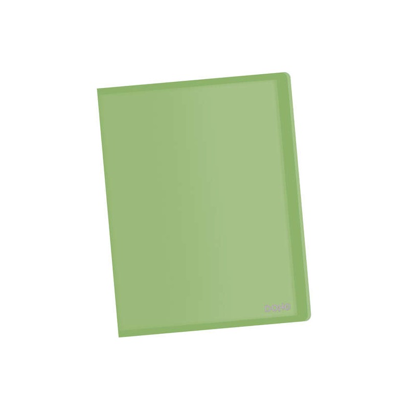 Cartella Dohe con 10 tasche A4 - Copertina flessibile in polipropilene - Tasche saldate trasparenti - Colore verde