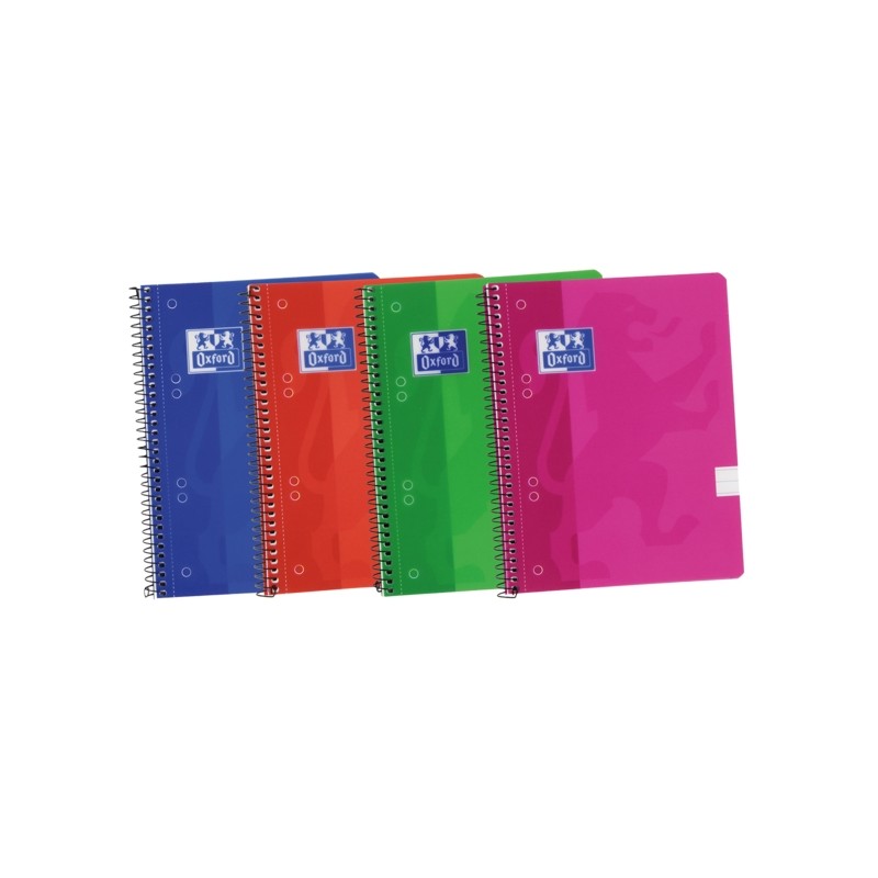 Oxford School Classic A5+ Europeanbook Spiralflex - Copertina rigida in plastica - 1 riga per pagina - 50 fogli - Colori