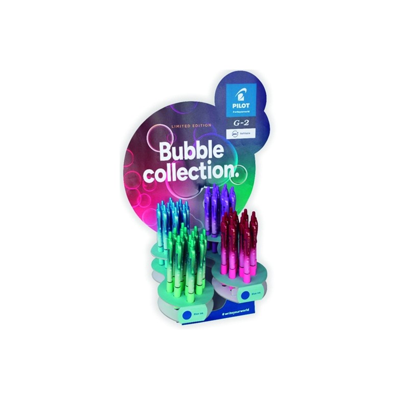 Pilot G2 Bubble Collection Display di 48 penne a gel retraibili - Punta a sfera 0.7 mm - Tratto 0.32 mm - Impugnatura er