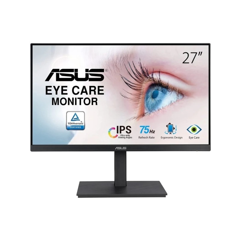 Monitor Asus 27 IPS LED FullHD 1080p 75Hz - Risposta 5ms - Regolabile in altezza e orientabile - Angolo di visione 178°