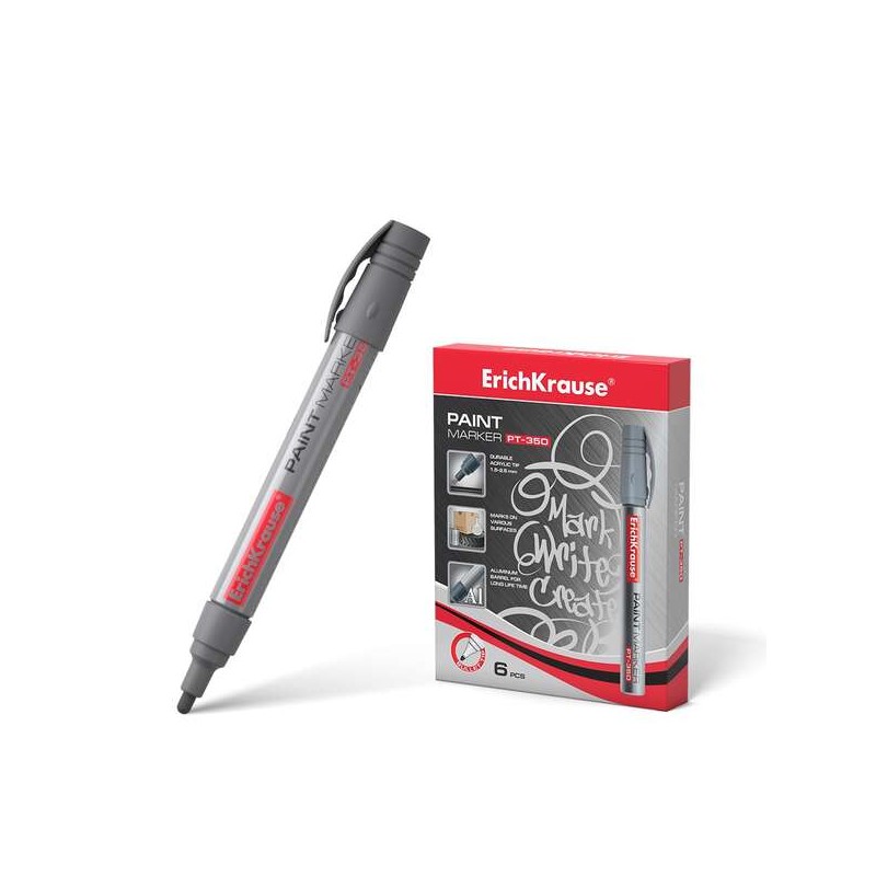 Pennarello ErichKrause Pt-350 - Sistema di alimentazione dell'inchiostro a valvola - Robusto corpo in alluminio - Punta 