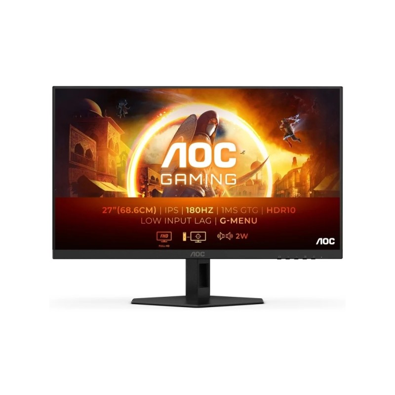 Monitor AOC G4 27 LED Fast IPS FullHD 180Hz HDR10 - Risposta 1ms - Angolo di visione 178° - Altoparlanti integrati - HD
