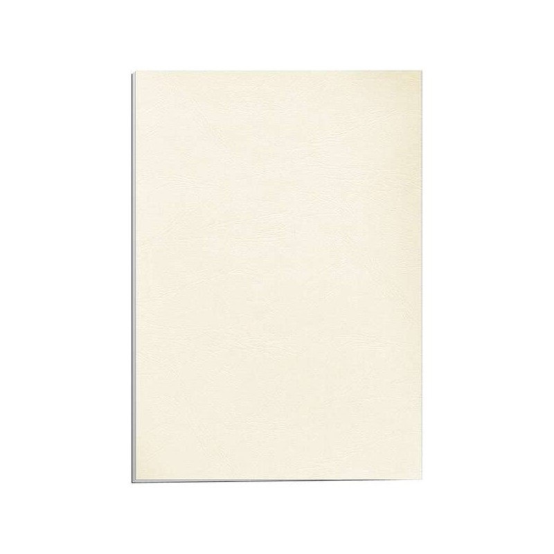 Fellowes Confezione da 100 copertine in cartoncino A4 in similpelle - 250 gr - Colore avorio