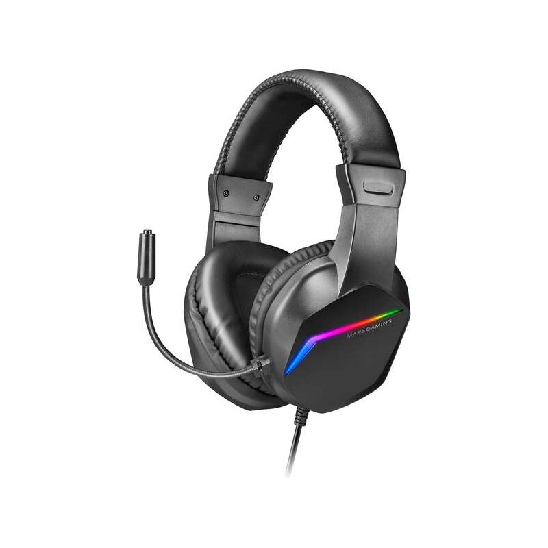 Mars Gaming Headset MH122 Cuffie ultraleggere con illuminazione arcobaleno FRGB - Suono spaziale Hi-Fi Ultra-Bass - Desi