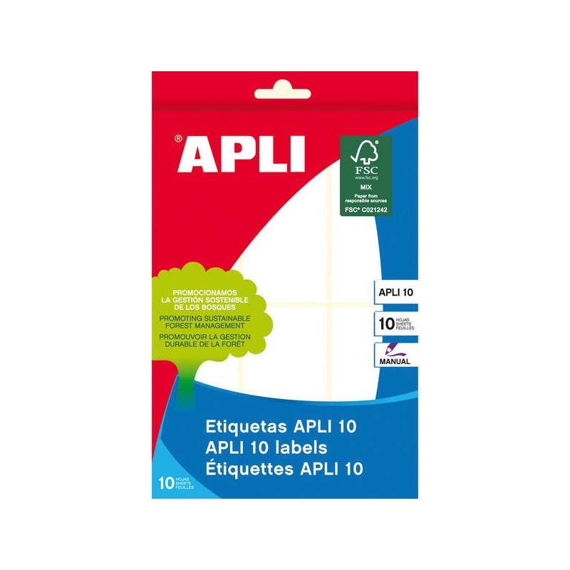 Etichette Apli 10 Bianco 36.0 x 82.0 mm 10 fogli