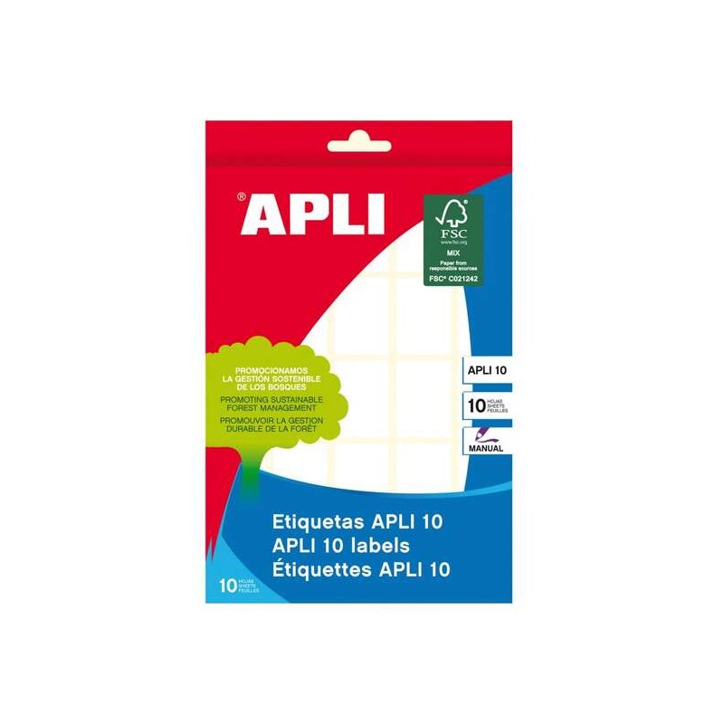Apli Confezione da 250 etichette permanenti 19x27 mm - Adatte alla scrittura a mano - Bianco