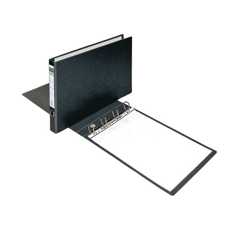 Raccoglitore ad anelli Elba 4D 35mm A3 A3 Landscape - Dorso 50mm con etichetta - Cartone compatto - Colore nero