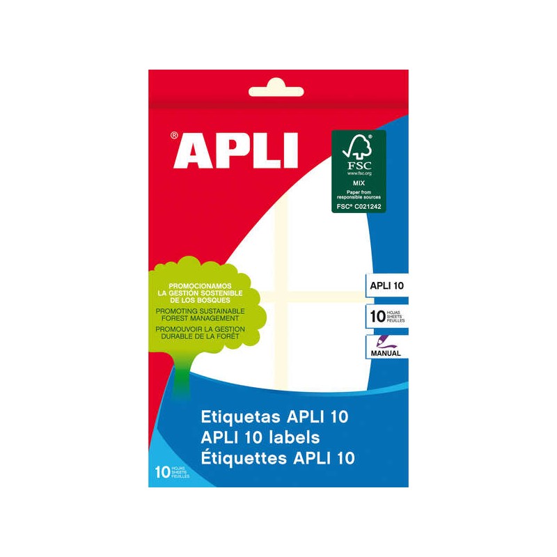 Etichette Apli 10 Bianco 40.0 x 75.0 mm 10 fogli