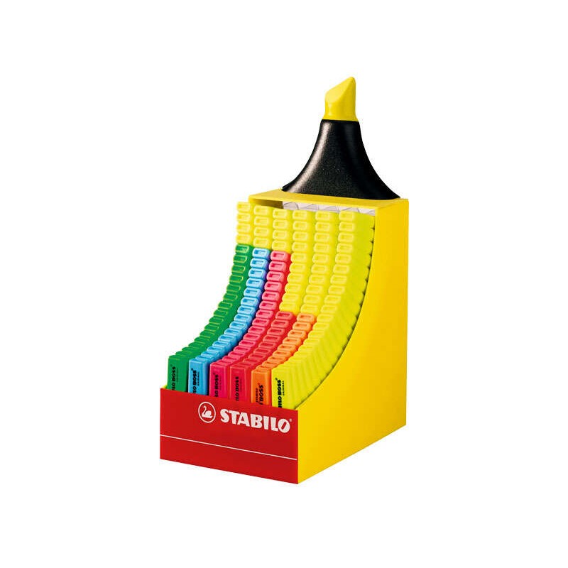 Stabilo Boss 70 Display da 120 pennarelli fluorescenti - da 2 a 5 mm - ricaricabili - inchiostro a base d'acqua - colori