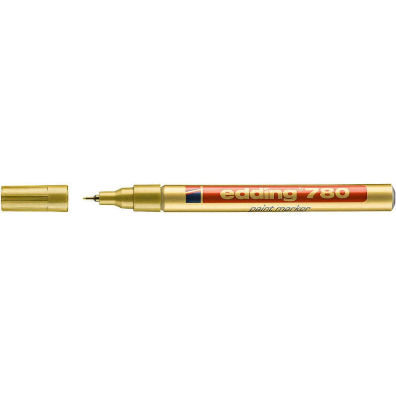Edding 780 Penna a inchiostro permanente opaco - Punta tonda - Linea 0.8 mm - Pennini di ricarica disponibili - Asciugat