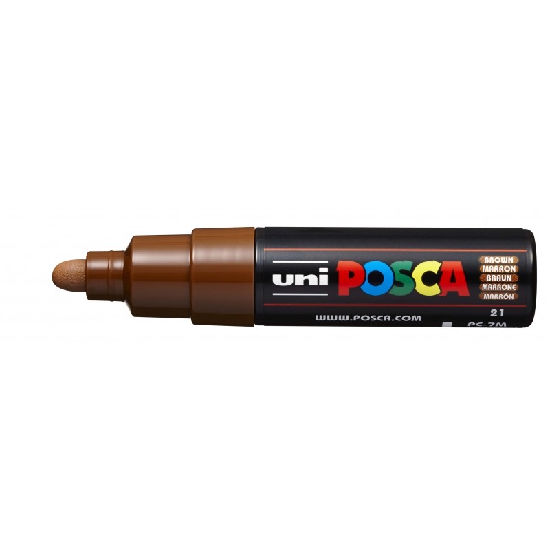 Posca PC-7M Pennarello - Punta a proiettile 4.5-5.5 mm - Inchiostro a base d'acqua - Resistente alla luce - Colore marro