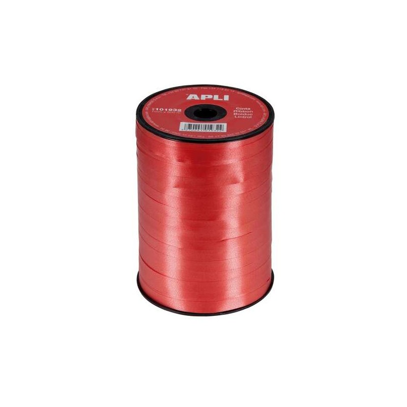 Rotolo di nastro da regalo Apli 7mmx400m - Rosso