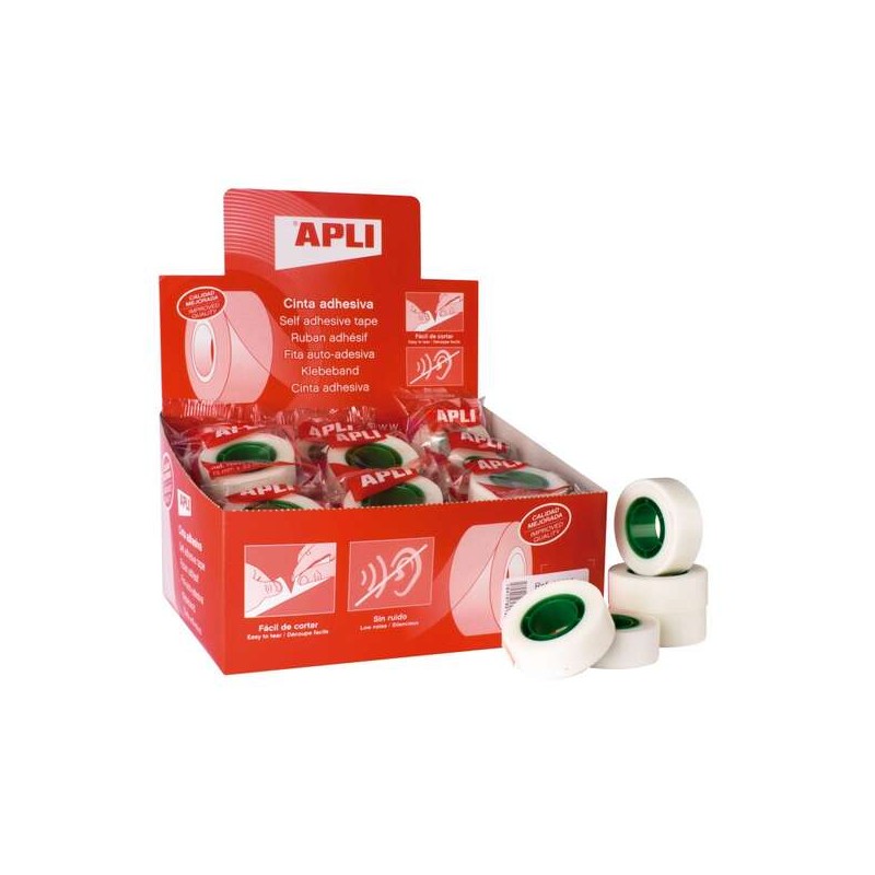 Nastro adesivo invisibile Apli 19mmx33m - Adesivo permanente - Silenzioso