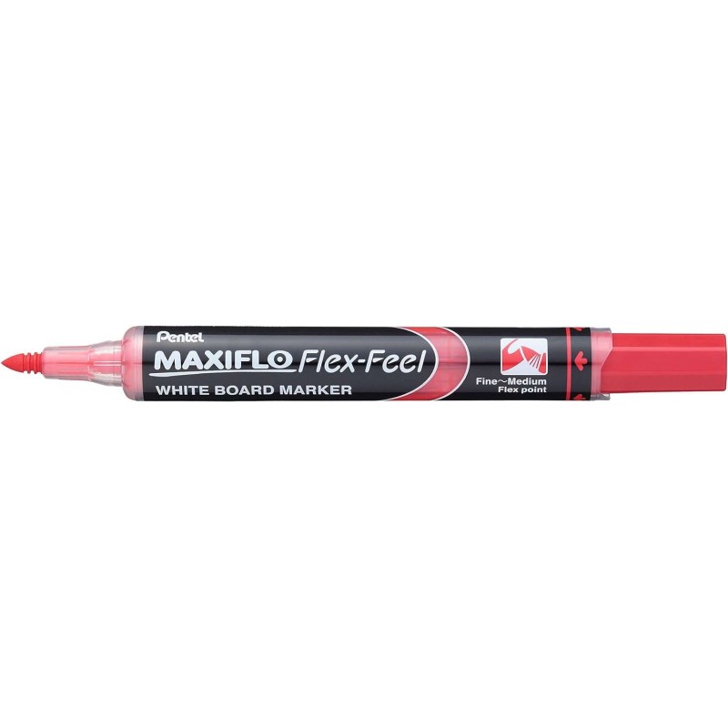 Penna per lavagna Pentel Maxiflo Flex-Feel - Punta flessibile da 4.6 mm - Tratto da 1 a 5 mm - Erogazione a pistone - Co