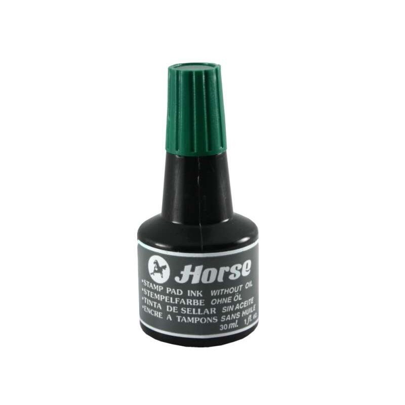 Bottiglia di inchiostro di cavallo per tampone 30ml - Senza olio - Colore verde