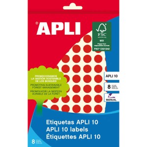 Etichette Apli 10 Rosso Ø...