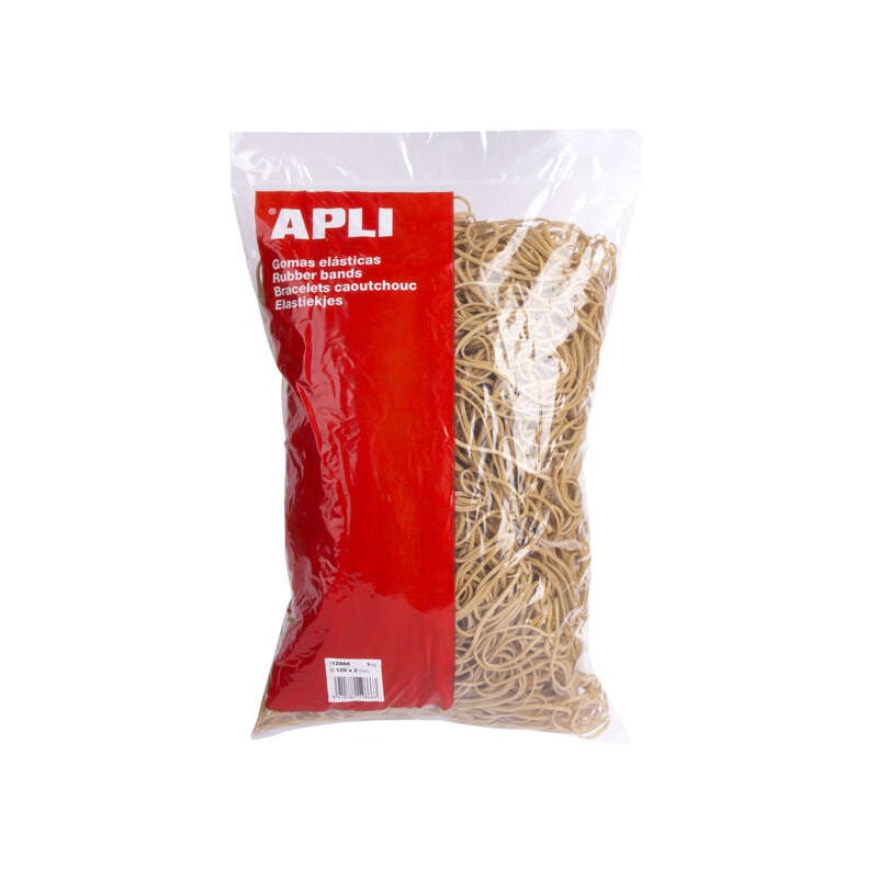 Elastici Apli Ø 120 x 2 mm - Contenuto 1 kg - Elevata elasticità e resistenza - 70% gomma naturale