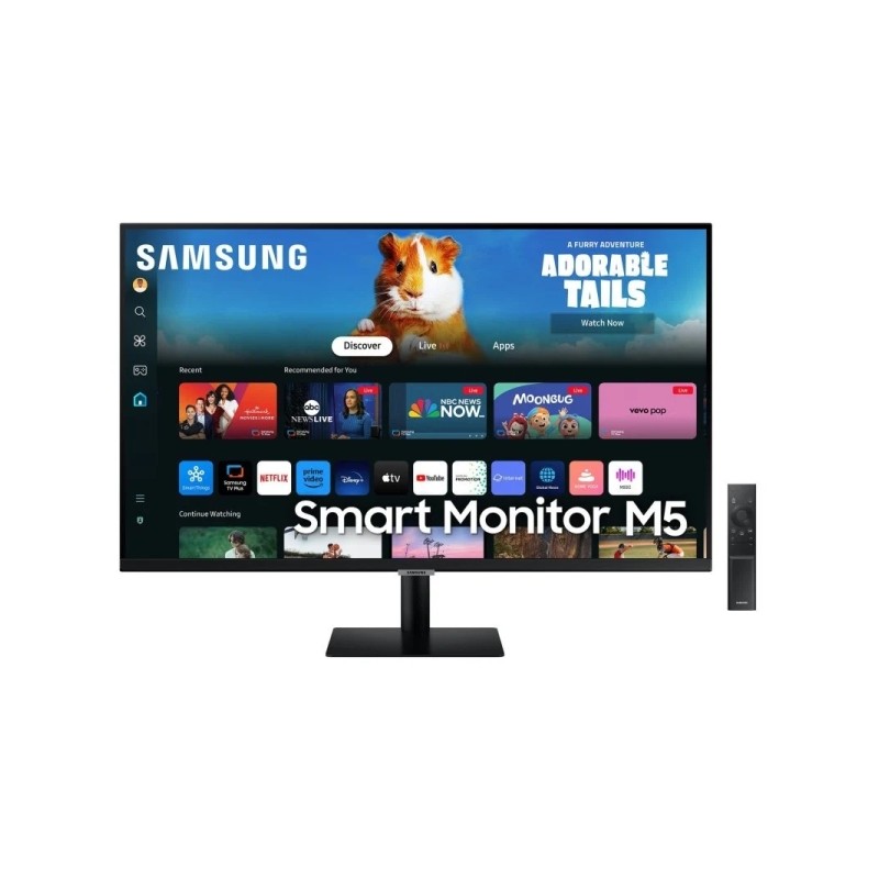 Samsung Smart Monitor M5 LED 27 FullHD 1080p HDR WiFi. Bluetooth - Risposta 4ms - Telecomando - Altoparlanti integrati -