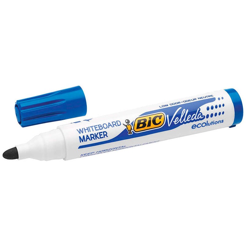 Bic Velleda 1701 ECOlutions Pennarelli per lavagne bianche - Punta tonda - Tratto 1.5 mm - Inchiostro a base alcolica - 
