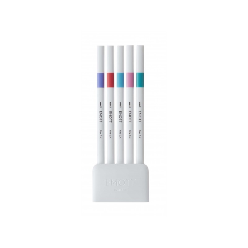Uni-ball PEM-SY Set Nº5 Emott Candy Pop Colors Confezione da 5 pennarelli a tratto fine - Punta da 0.4 mm - Inchiostro 