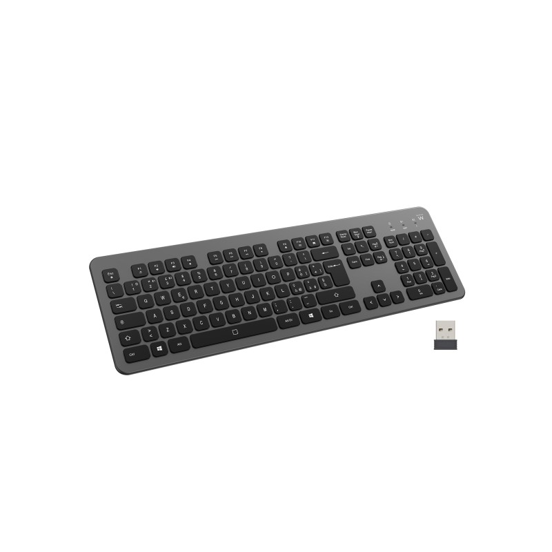 Tastiera multiconnessione wireless Ewent EW3296 - 3 connessioni simultanee - 1xWireless 2.4GHz. 2xBluetooth 5.0 - Colore