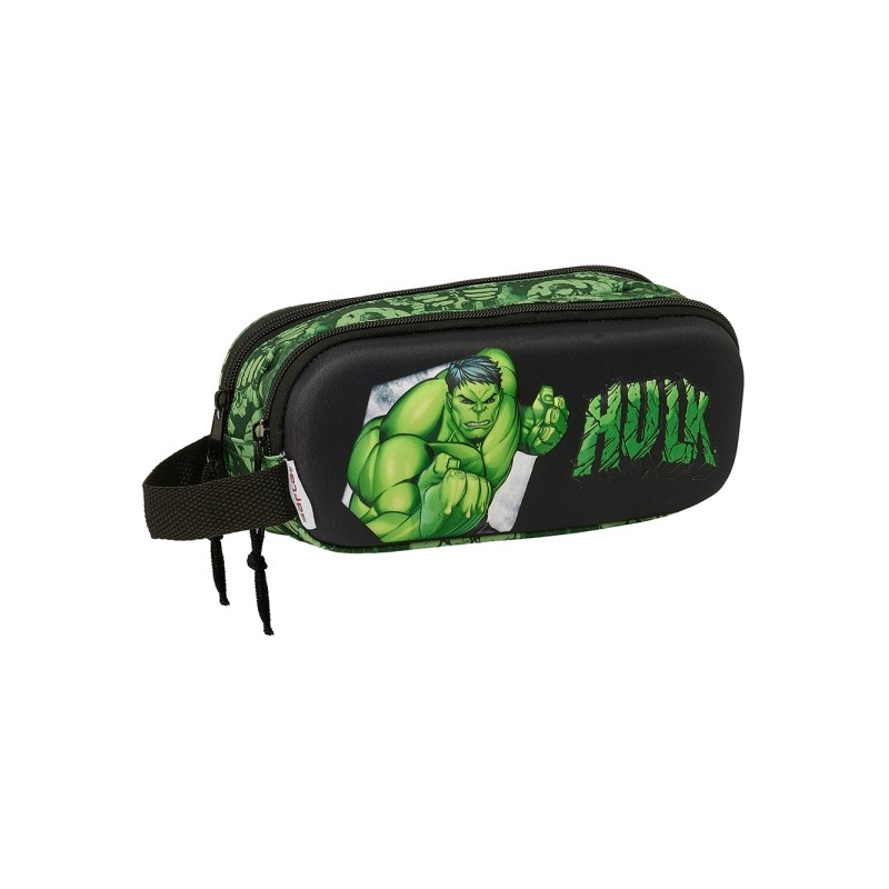 Safta Hulk 3D Tote Case - 2 scomparti - Maniglia a mano - 21x8x6cm - Nero/Verde