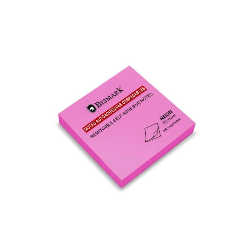 Bismark Blocco di 100 foglietti adesivi 76x76 mm - Neon Magenta