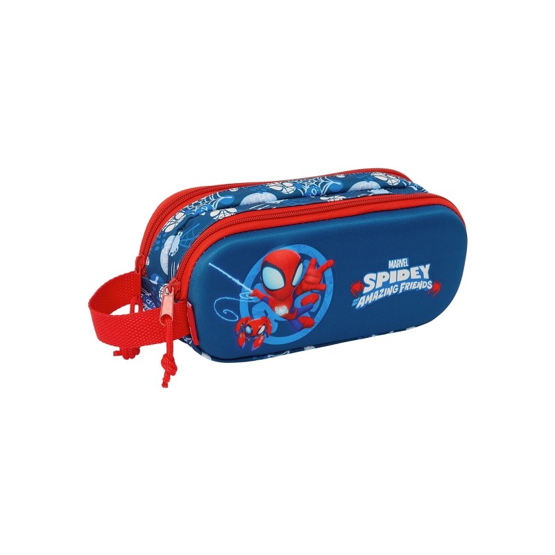 Safta Spidey 3D Tote Case - 2 Scomparti - Maniglia a mano - 21x8x6cm - Rosso e Blu - Safta Spidey 3D Tote Case - 2 Scomp
