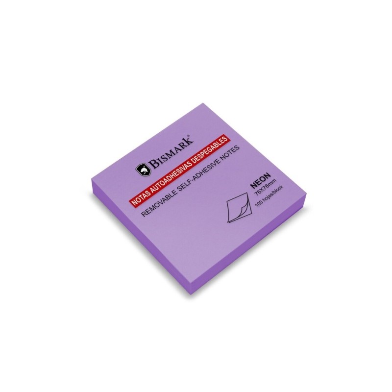 Bismark Blocco di 100 foglietti adesivi 76x76 mm - Viola neon