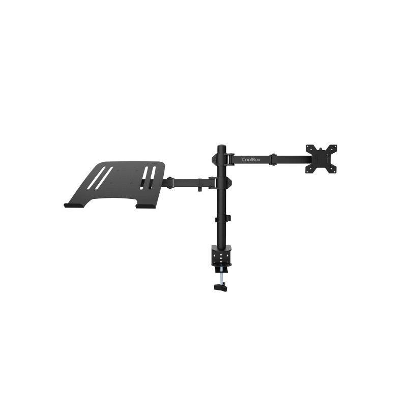 Coolbox MP01 Supporto da tavolo inclinabile e girevole per laptop e monitor/TV da 8 kg fino a 32 - Nero