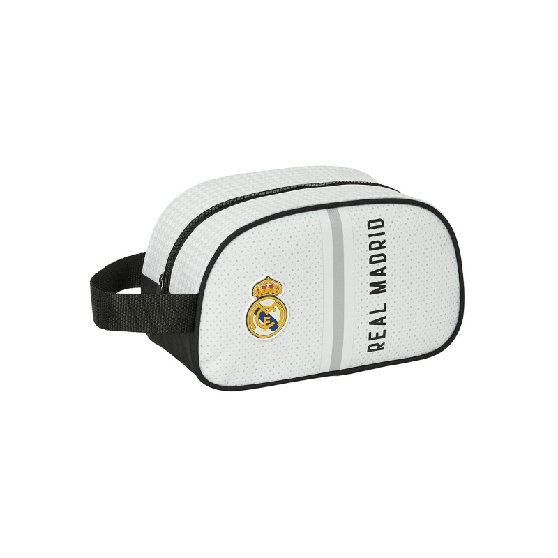 Safta Real Madrid 1st Kit 24/25 Borsa da toilette - 1 scomparto - Maniglia a mano - 26x15x12 cm - Colore bianco/nero