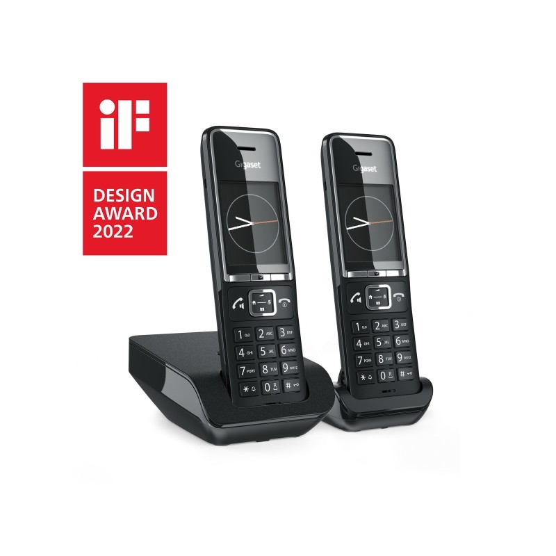 Gigaset Comfort 550 Duo Telefono cordless Dect + 1 extra - ID chiamante - Vivavoce - Controllo volume - Colore nero