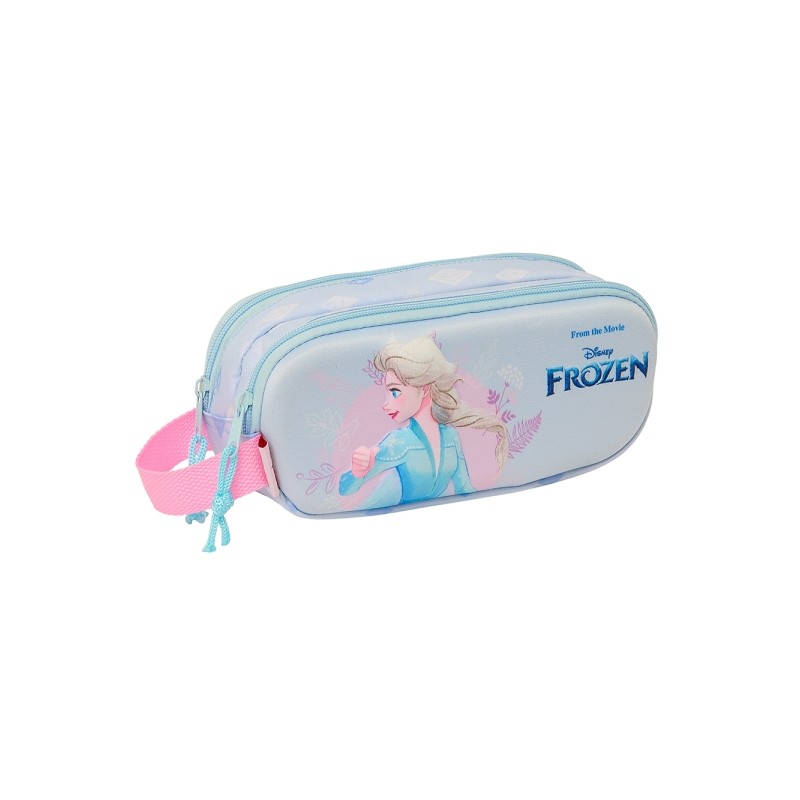 Safta Frozen 3D Astuccio per matite - 2 scomparti - Impugnatura a mano - 21x8x6cm - Blu chiaro