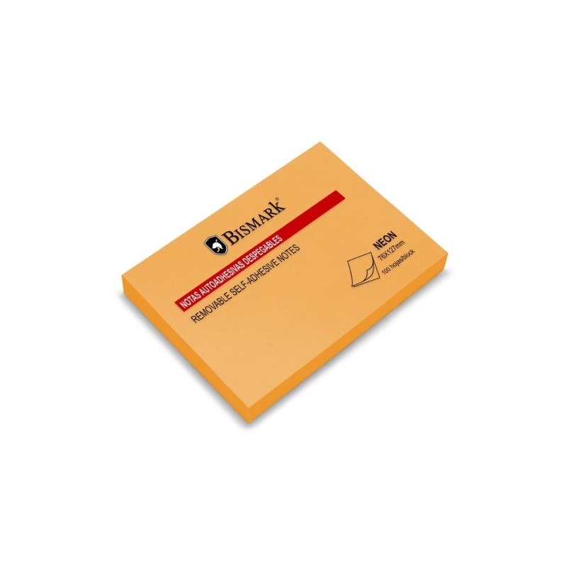 Bismark Blocco di 100 note adesive 76x127 mm - Arancione neon