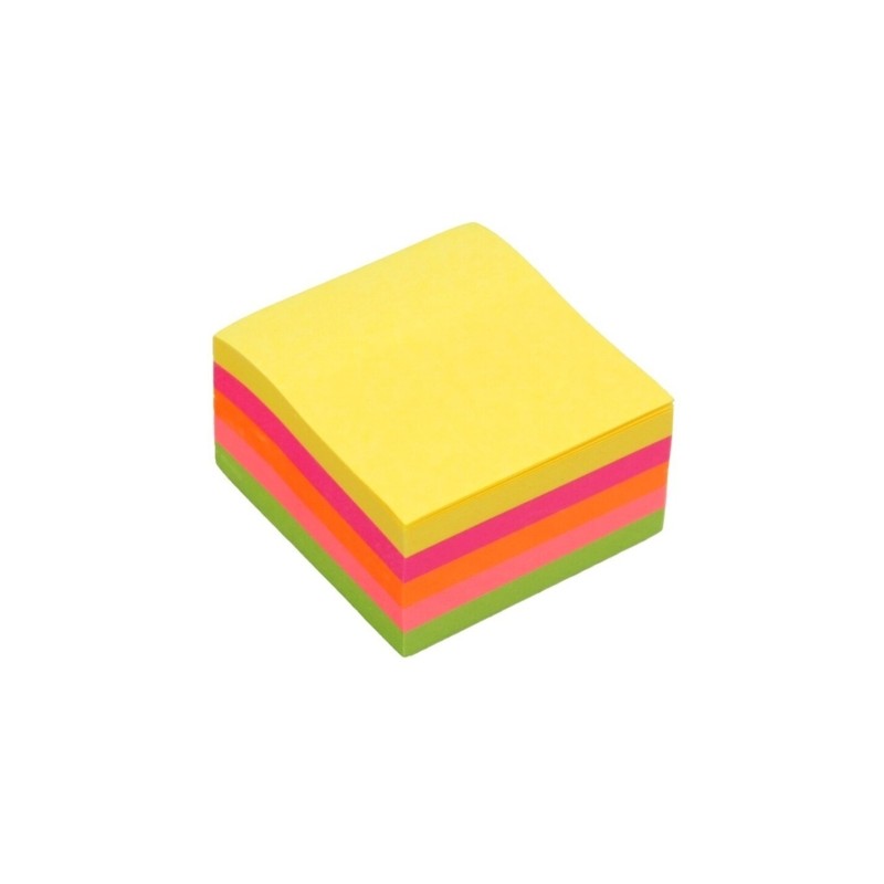 Blocco Bismark di 250 foglietti adesivi 50x50 mm - 5 colori neon