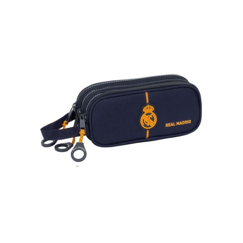 Safta Real Madrid 2nd Kit 24/25 Astuccio per matite - 3 scomparti - Impugnatura a mano - 21x8.5x7cm - Blu marino