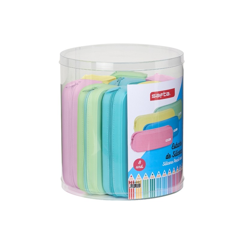 Safta Set 8 astucci - Silicone - Quadrato - 27x23cm - Colori assortiti