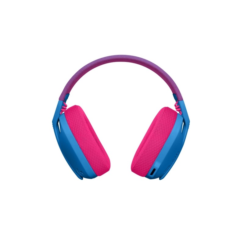 Logitech G435 Cuffie da gioco wireless - Archetto regolabile - Bluetooth LightSpeed - 2 microfoni - Blu e lampone