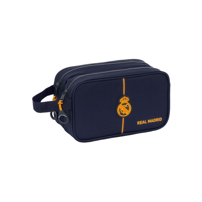 Safta Real Madrid 2nd Kit 24/25 Borsa da toilette - 2 scomparti - Maniglia a mano - 26x15x12.5 cm - Colore blu navy