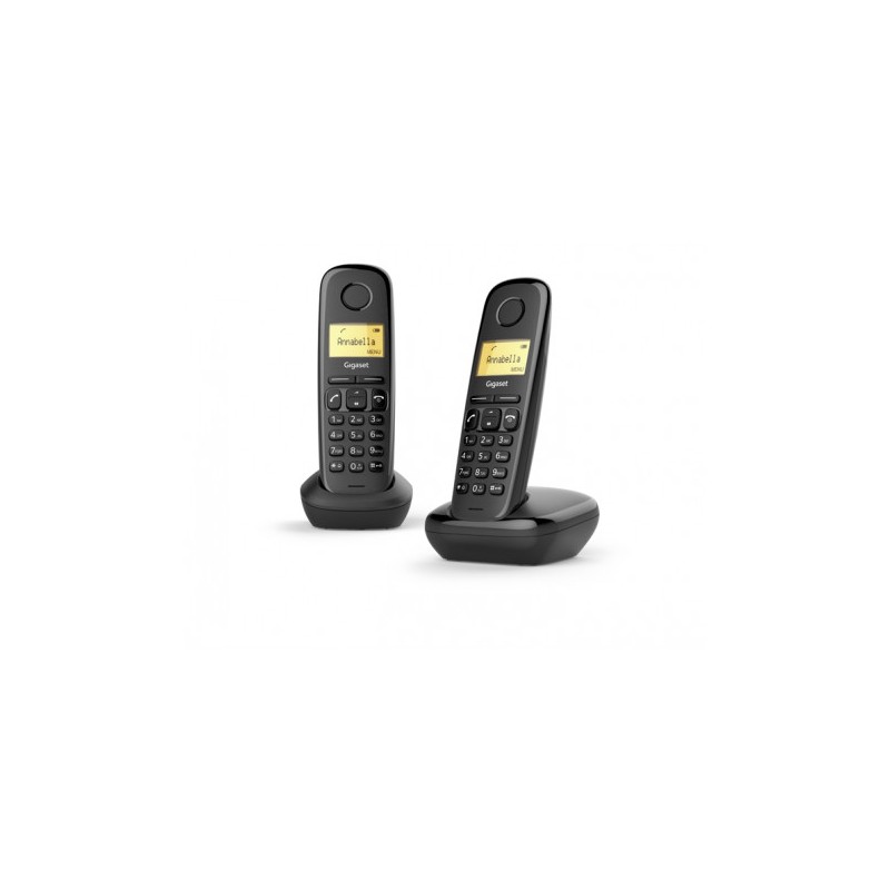 Gigaset A270 Duo Telefono cordless Dect + 1 extra - ID chiamante - Vivavoce - Controllo volume - Colore nero