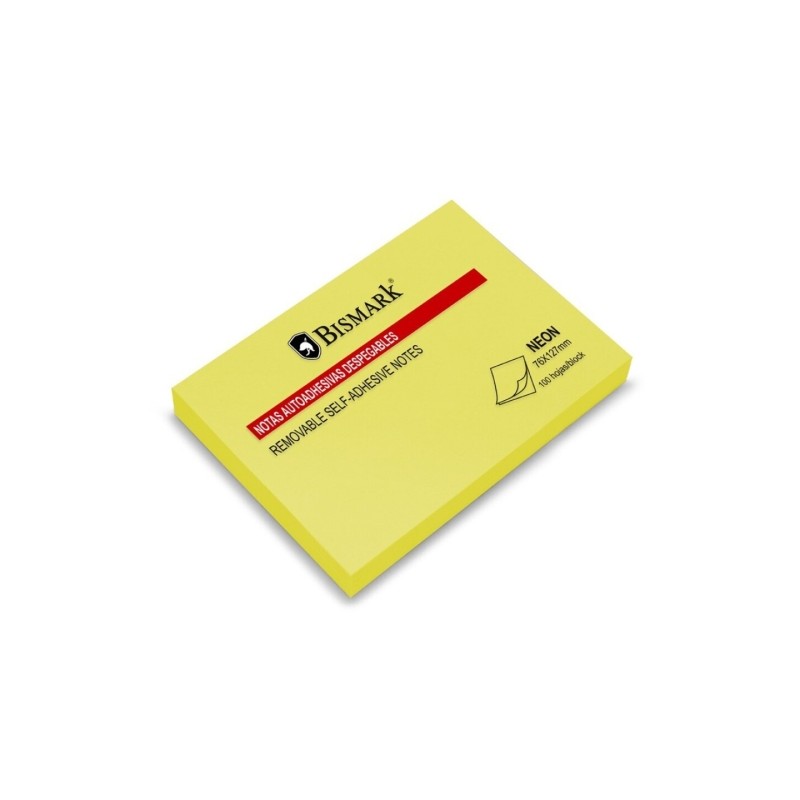 Bismark Blocco di 100 foglietti adesivi 76x127 mm - Giallo neon