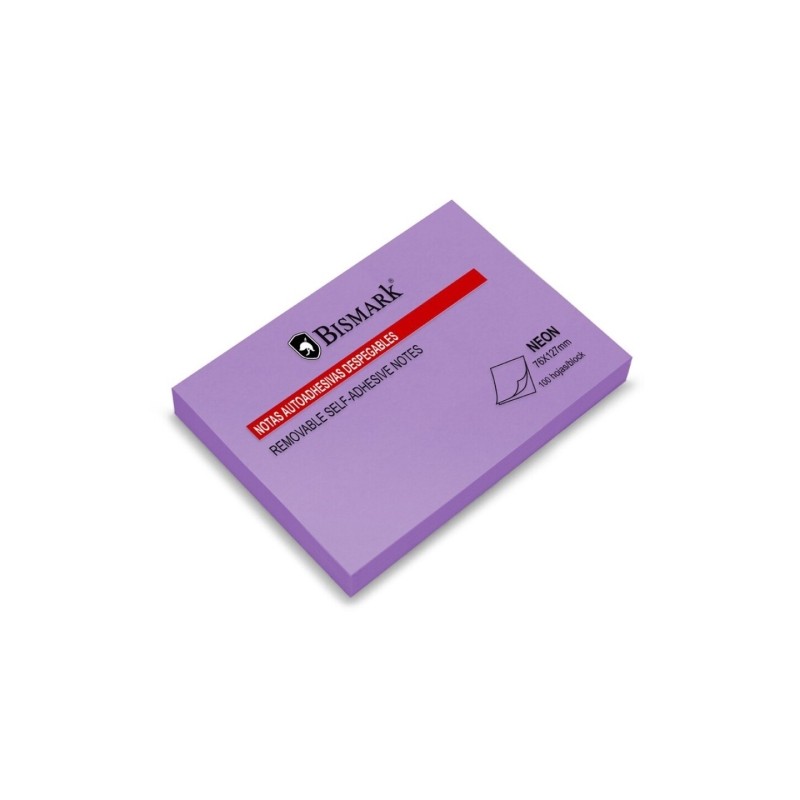 Bismark Blocco di 100 note adesive 76x127 mm - Viola neon