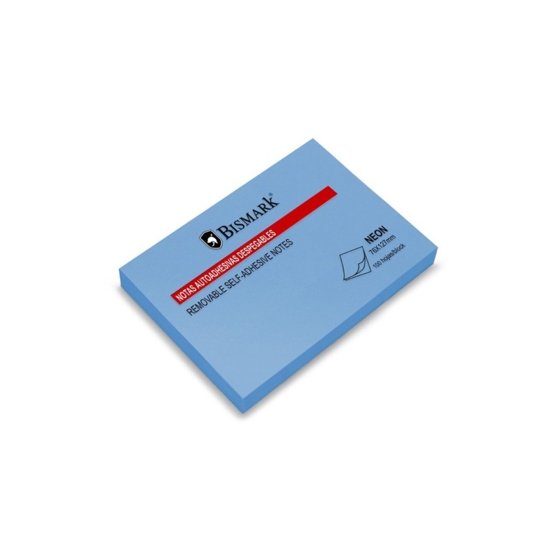 Blocchetto di 100 foglietti adesivi Bismark 76x127 mm - Blu neon